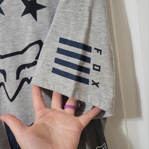 Fox mens xl grey with navy and blk graphics nwt
